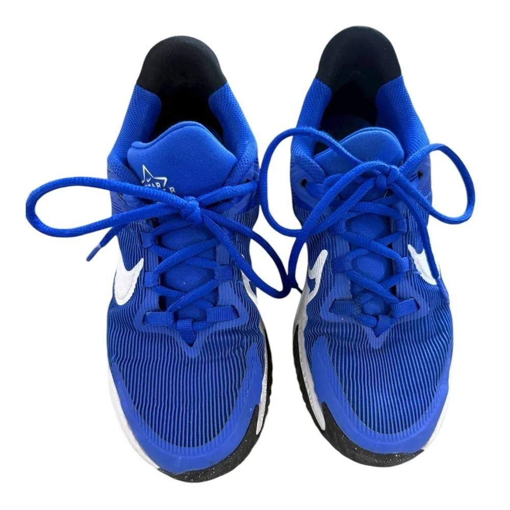 SOLD Nike Kids Star Runner 4 Lace Up Running Shoes Sneakers Size 6 Blue White - Picture 4 of 10